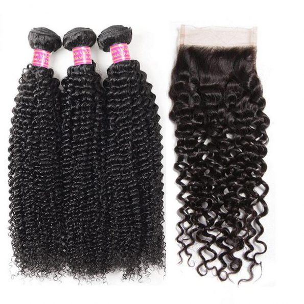 curly-hair-3-bundles with closure1