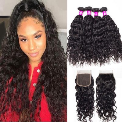 Brazilian Straight Hair 3 Bundles With Closure 10a Human Hair With