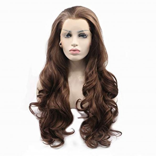 Long Wavy Brown Lace Front Wigs 13×1 T-part Lace Front